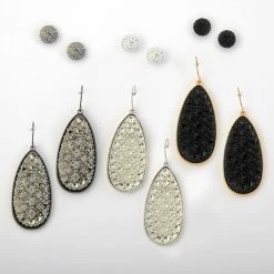 Brand new ✨ Ashley-Cooper Ashley Cooper™ Post & Crystal Hematite & Jet Earrings Set 🤩