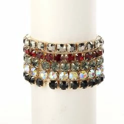 Best Pirce ✔️ Ashley-Cooper Bracelets Ashley Cooper™ 5pc. Gold Plated Multi-Color Stretch Bracelet 🎉