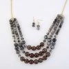 Coupon 🔥 Ashley-Cooper Sets Ashley Cooper™ Black And Grey Beaded Necklace And Earrings Set 😉