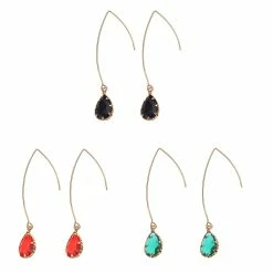 Cheapest ⌛ Ashley-Cooper Ashley Cooper™ Glass Teardrop Trio Color Wire Drop Earrings Set 😉