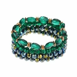 Budget 🔥 Ashley-Cooper Bracelets Ashley Cooper™ Green Glass Bead Stretch Bracelet Set 🎉