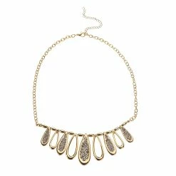 Hot Sale 😀 Ashley-Cooper Necklaces & Pendants Ashley Cooper™ Gold And Rhinestone Statement Bib Necklace 🥰