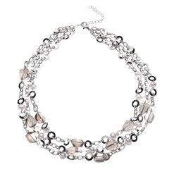 Best deal 🎉 Ashley-Cooper Necklaces & Pendants Ashley Cooper™ Multi-Row Hematite And Pearl Beaded Necklace 🤩