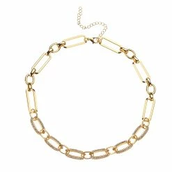 Cheapest 😍 Ashley-Cooper Necklaces & Pendants Ashley Cooper™ Gold Link Necklace With Rhinestones 🎉