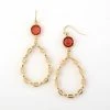 Hot Sale 👏 Ashley-Cooper Ashley Cooper™ Gold Plated Red Stone Teardrop Hoop Earrings 😍 -Ashley Cooper Shop unnamed file 545