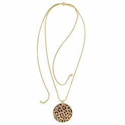 Cheap 👍 Ashley-Cooper Necklaces & Pendants Ashley Cooper™ Leopard Round Pendant On Snake Chain Necklace ✔️