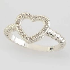 Cheapest 😍 Ashley-Cooper Rings Ashley Cooper™ Open Pave Heart Roped Ring 💯