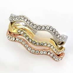 Cheap ❤️ Ashley-Cooper Rings Ashley Cooper™ Pave Multi Band Tri-Tone Ring ❤️