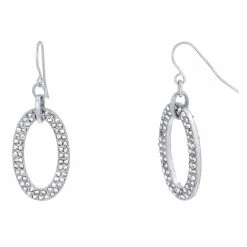 Budget 🛒 Ashley-Cooper Ashley Cooper™ Silver-Tone Open Crystal Stone Link Drop Earrings 🎁