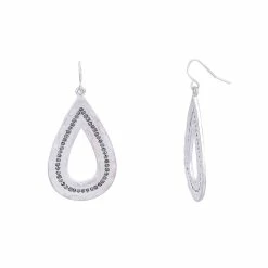 Hot Sale 🧨 Ashley-Cooper Ashley Cooper™ Hematite Stone Accented Open Teardrop Earrings 🎉