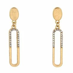 Deals 😀 Ashley-Cooper Ashley Cooper™ Open Link Drop Crystal Stones Accent Earrings ✔️
