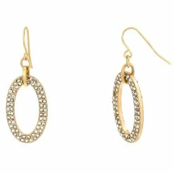 Budget 🎁 Ashley-Cooper Ashley Cooper™ Gold-Tone Open Crystal Stone Link Drop Earrings 🎉