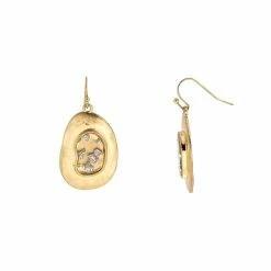 New ⭐ Ashley-Cooper Ashley Cooper™ Metallic Fleck Insert Organic Oval Drop Earrings 🎉