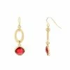 Coupon ✔️ Ashley-Cooper Ashley Cooper™ Gold-Tone Open Link Red Stone Drop Earrings 👍