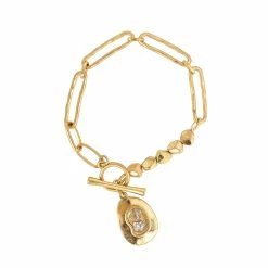 Flash Sale 🛒 Ashley-Cooper Bracelets Ashley Cooper™ Gokd-Tone Oval Metallic Flecks Chain Bracelet 🧨