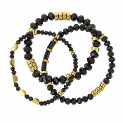 Cheapest 🌟 Ashley-Cooper Bracelets Ashley Cooper™ Gold-Tone & Jet Beaded Stretch Bracelet 🧨