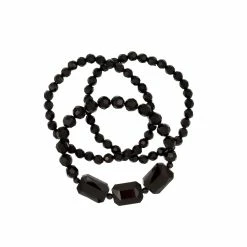 Budget 🤩 Ashley-Cooper Bracelets Ashley Cooper™ 3 Row Jet Beaded Stretch Bracelet ✨