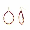 Wholesale ⭐ Ashley-Cooper Ashley Cooper™ Gold-Tone Open Red Beaded Hoop Earrings ✨