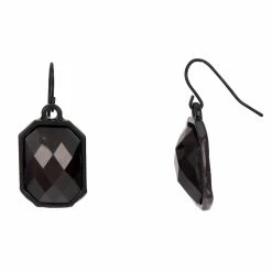 Cheap 🎁 Ashley-Cooper Ashley Cooper™ Jet Rectangular Bead Drop Fish Hook Earrings ✔️