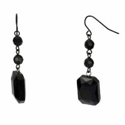 Best Pirce ⌛ Ashley-Cooper Ashley Cooper™ Triple Linked Jet Bead Drop Earrings 🧨