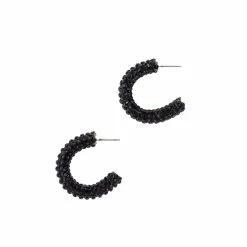 Promo 👍 Ashley-Cooper Ashley Cooper™ 1in. Small Jet Pave Stone Post Hoop Earrings 😉