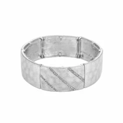 Deals 💯 Ashley-Cooper Bracelets Ashley Cooper™ Rectangular Link Crystal Stretch Bangle Bracelet ✨