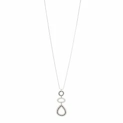 Buy ⌛ Ashley-Cooper Necklaces & Pendants Ashley Cooper™ Silver-Tone Long Chain Hematite Stone Necklace 😀