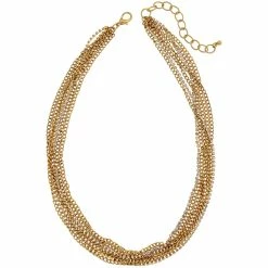 Best Pirce ⌛ Ashley-Cooper Necklaces & Pendants Ashley Cooper™ Gold-Tone Short Multi Row Rhinestone Necklace 😀