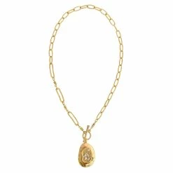 Buy ⌛ Ashley-Cooper Necklaces & Pendants Ashley Cooper™ Gold-Tone Open Chain Link Oval Pendant Necklace 🔥