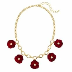 Discount 🤩 Ashley-Cooper Necklaces & Pendants Ashley Cooper™ Gold-Tone 5 Part Flower Crystal Accent Necklace 🧨