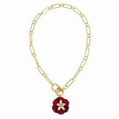 Deals 🎁 Ashley-Cooper Necklaces & Pendants Ashley Cooper™ Gold-Tone Open Chain Link Flower Pendant Necklace 🔥