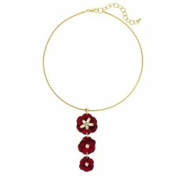 Outlet ✔️ Ashley-Cooper Necklaces & Pendants Ashley Cooper™ Gold-Tone Short Neck Wire Flower Drop Necklace 😍