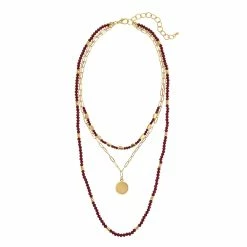 Best Sale ⌛ Ashley-Cooper Necklaces & Pendants Ashley Cooper™ Gold-Tone Layered 3 Row Beaded Necklace 🤩