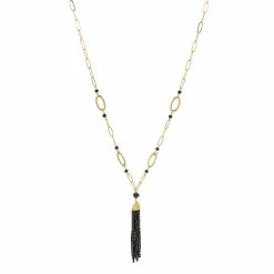 Promo ✨ Ashley-Cooper Necklaces & Pendants Ashley Cooper™ Gold-Tone Open Chain Link Bead Tassel Necklace 🤩