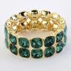 Wholesale 😀 Ashley-Cooper Bracelets Ashley Cooper™ 2 Row Gold Plated Emerald Stretch Bracelet 🔥