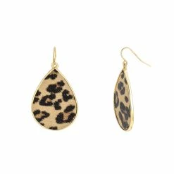 Buy ✨ Ashley-Cooper Ashley Cooper™ Gold-Tone Leopard Print Teardrop Earrings 🤩