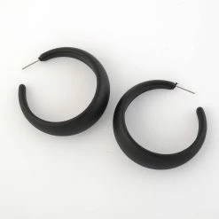 Cheap 🎉 Ashley-Cooper Ashley Cooper™ Jet Silicone 🧥 Coating Hoop Earrings 👏