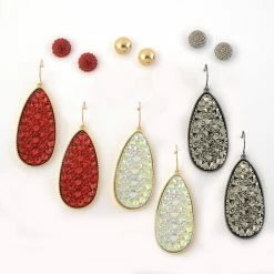 Best deal ✔️ Ashley-Cooper Ashley Cooper™ 6pc. Gold Plated Post & Teardrop Earrings Set 😀