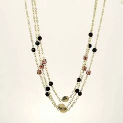 Deals 😍 Ashley-Cooper Necklaces & Pendants Ashley Cooper™ Gold-Tone Beaded 3-Row Station Necklace 🤩