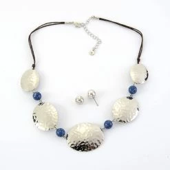 Budget 🧨 Ashley-Cooper Sets Ashley Cooper™ Bead And 🔨 Hammered Disc Necklace With Ball Earrings 😍