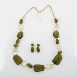 Cheap 💯 Ashley-Cooper Sets Ashley Cooper™ Cable Chain Ring Beaded Necklace And Earrings Set ⌛