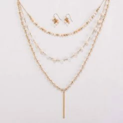 Coupon ✔️ Ashley-Cooper Sets Ashley Cooper™ Multi Layered Rosary Chain Necklace & Earring Set 😉