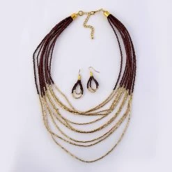 Coupon ⌛ Ashley-Cooper Sets Ashley Cooper™ Gold Plated Seed And Beaded Necklace And Earrings 💯