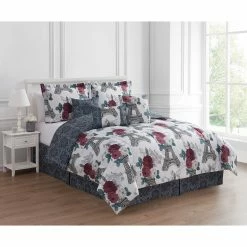 New 😀 Ashley-Cooper Comforters & Bedding Sets Ashley Cooper™ Paris And Flowers 7pc. Reversible Comforter Set 😉